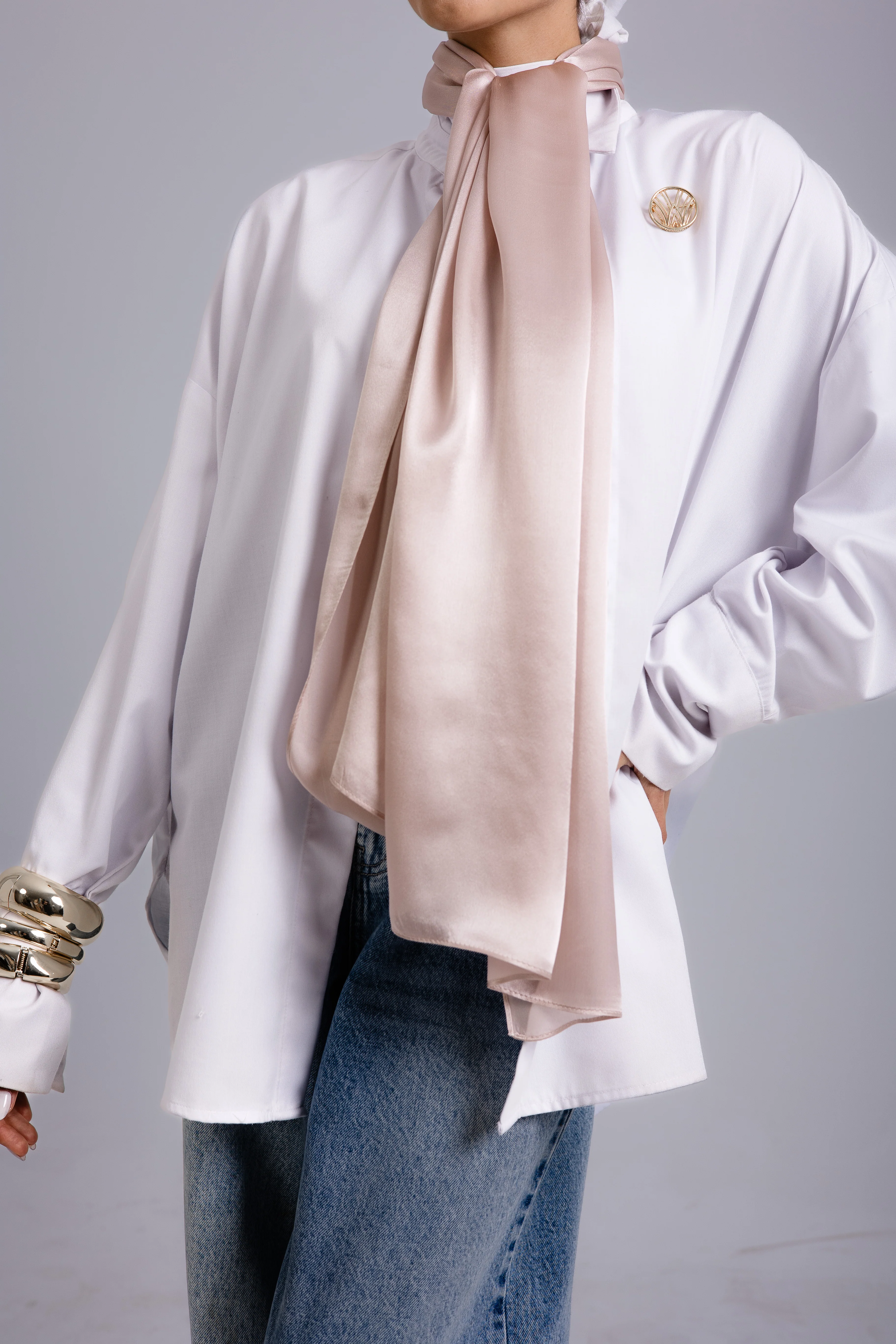 Champagne Silk Scarf - Image 4