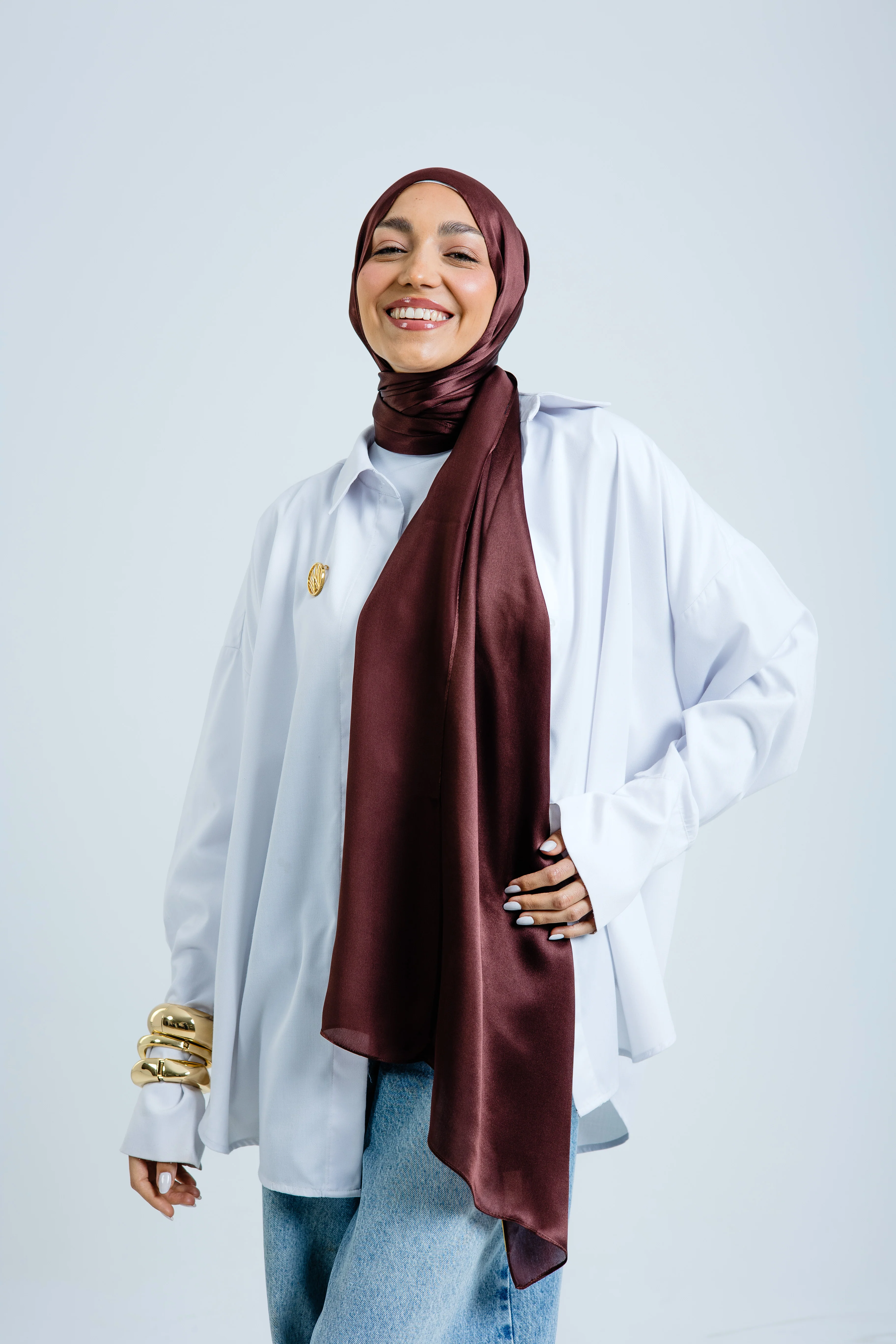 Chocolate Silk Scarf - Image 4