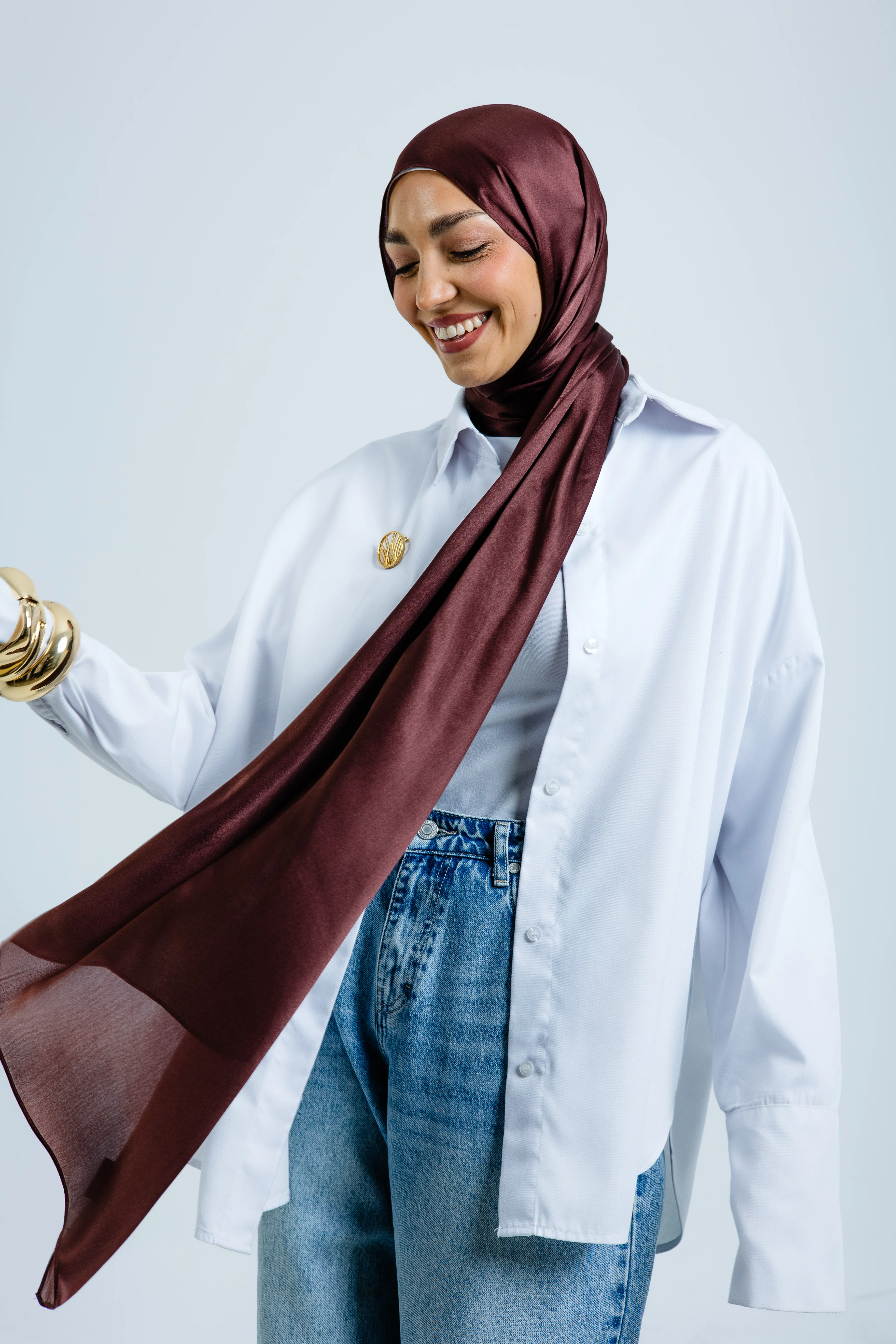 Chocolate Silk Scarf - Image 5