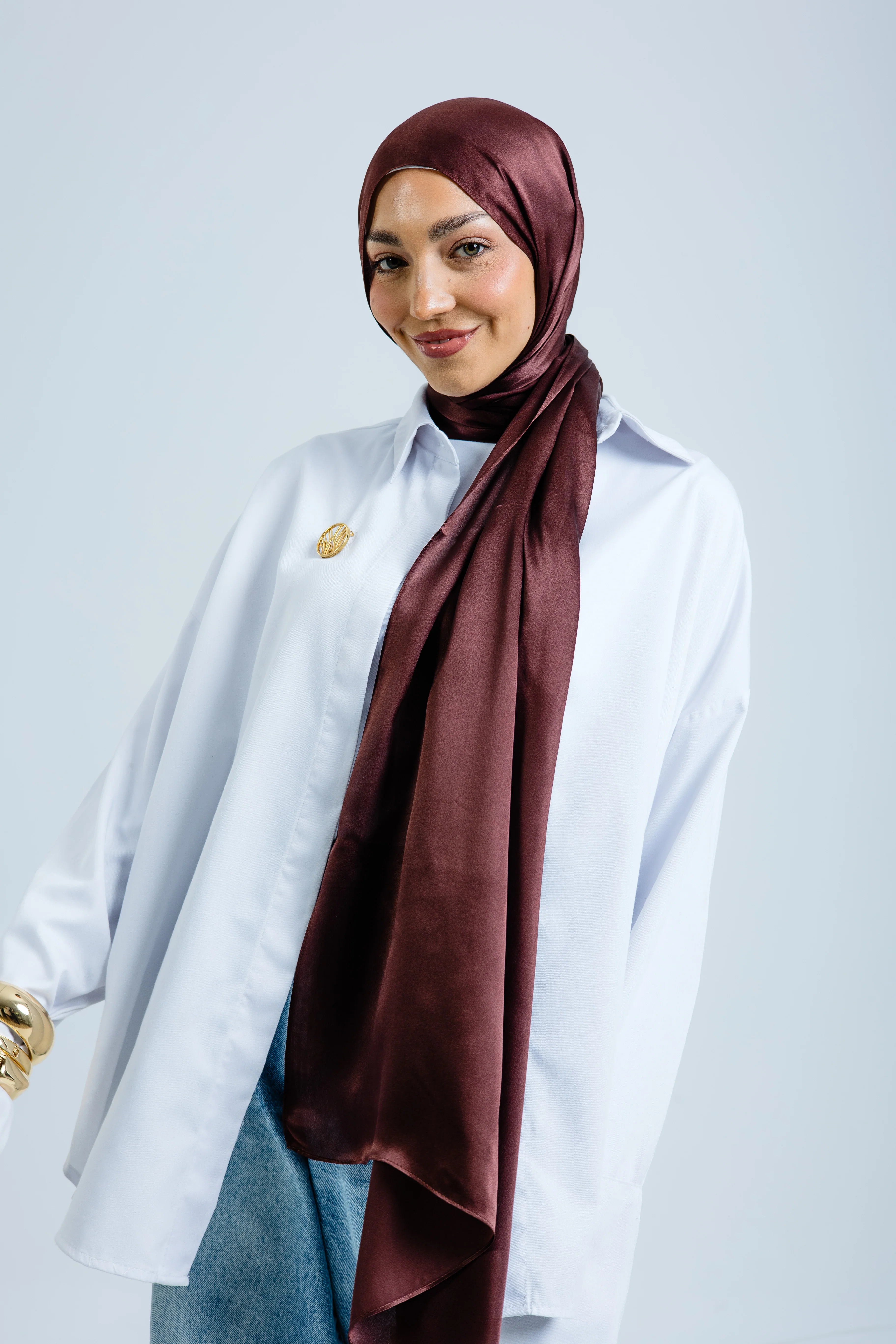 Chocolate Silk Scarf - Image 6