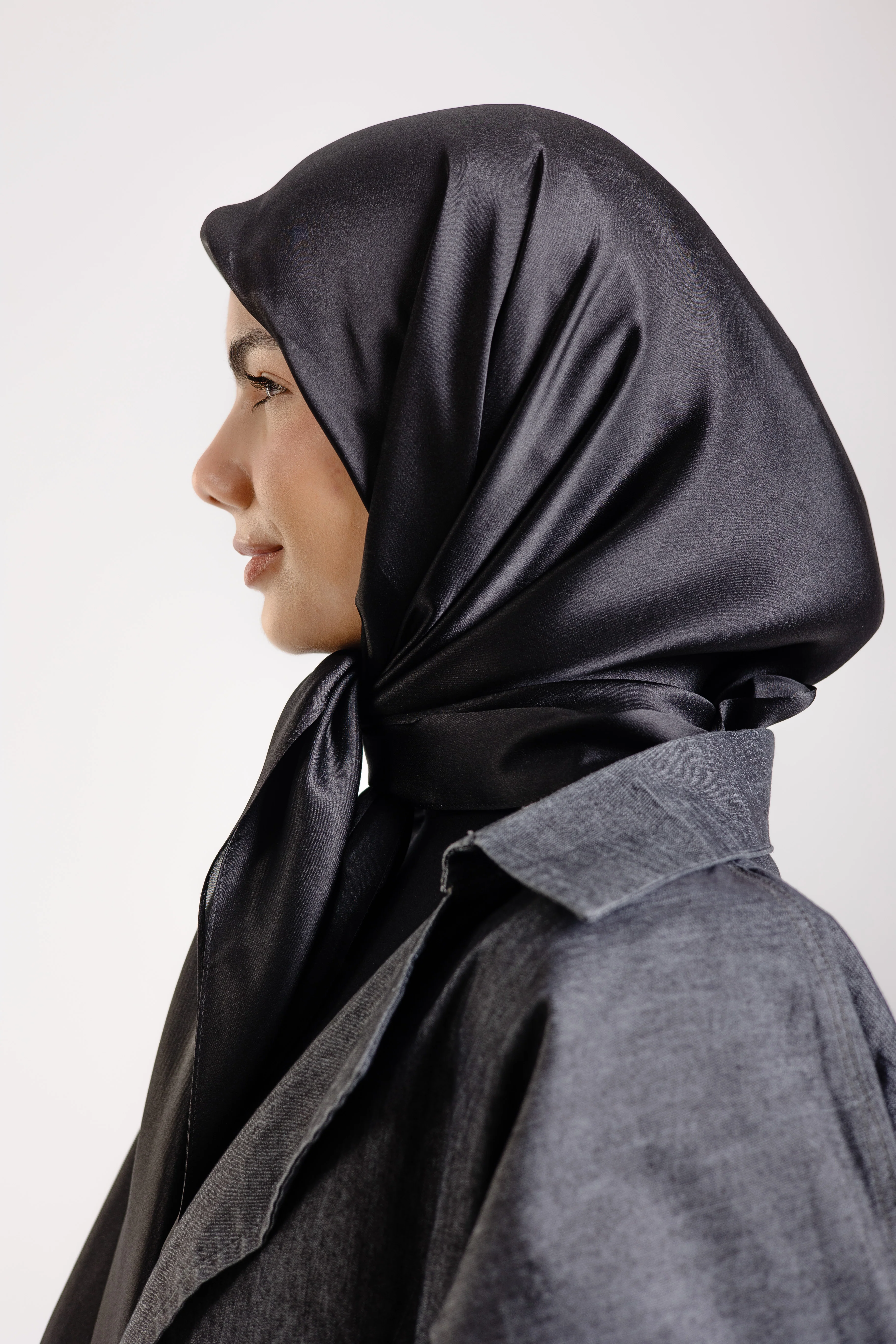 Dark Black Silk Square - Image 5