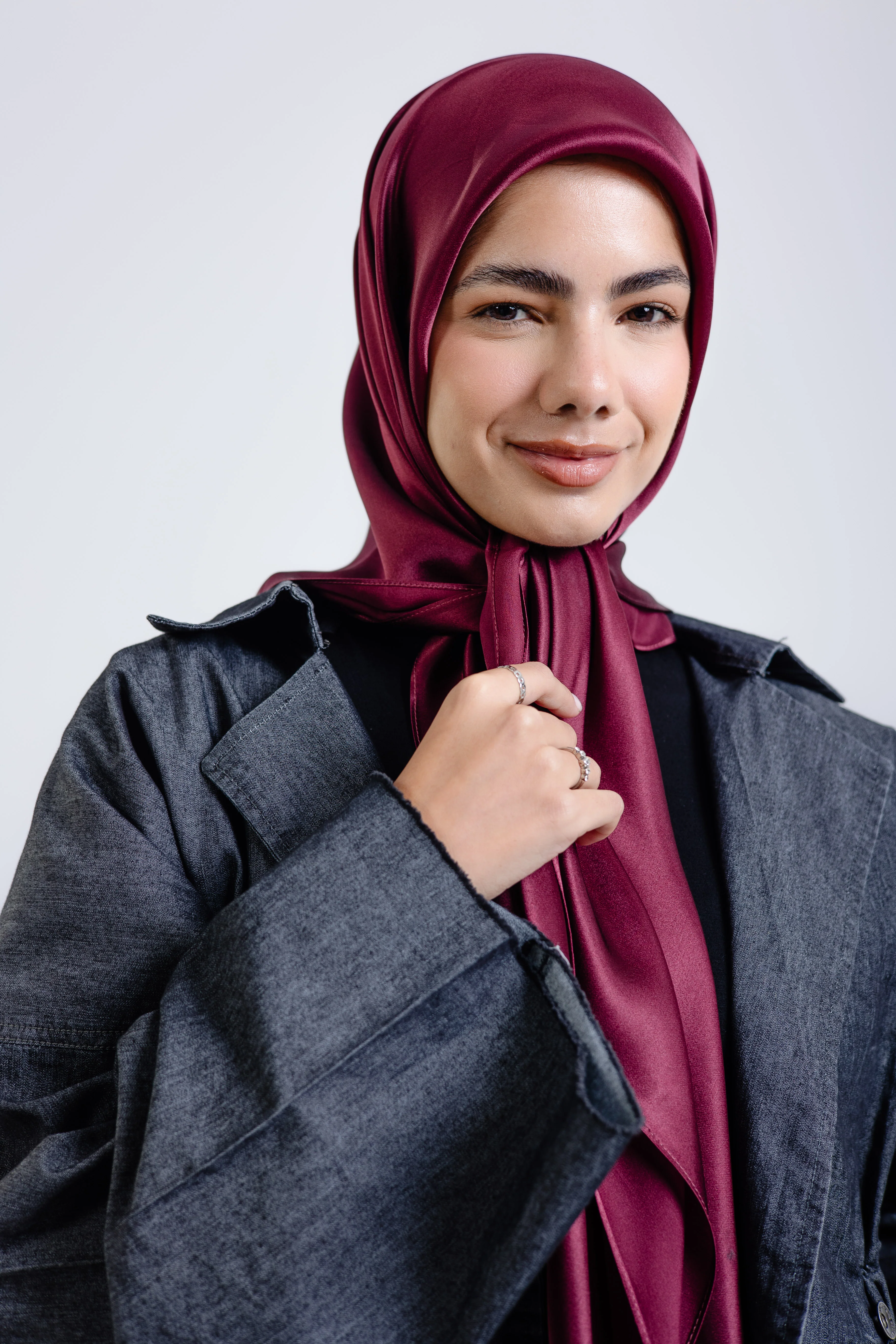 Maroon Silk Square - Image 3