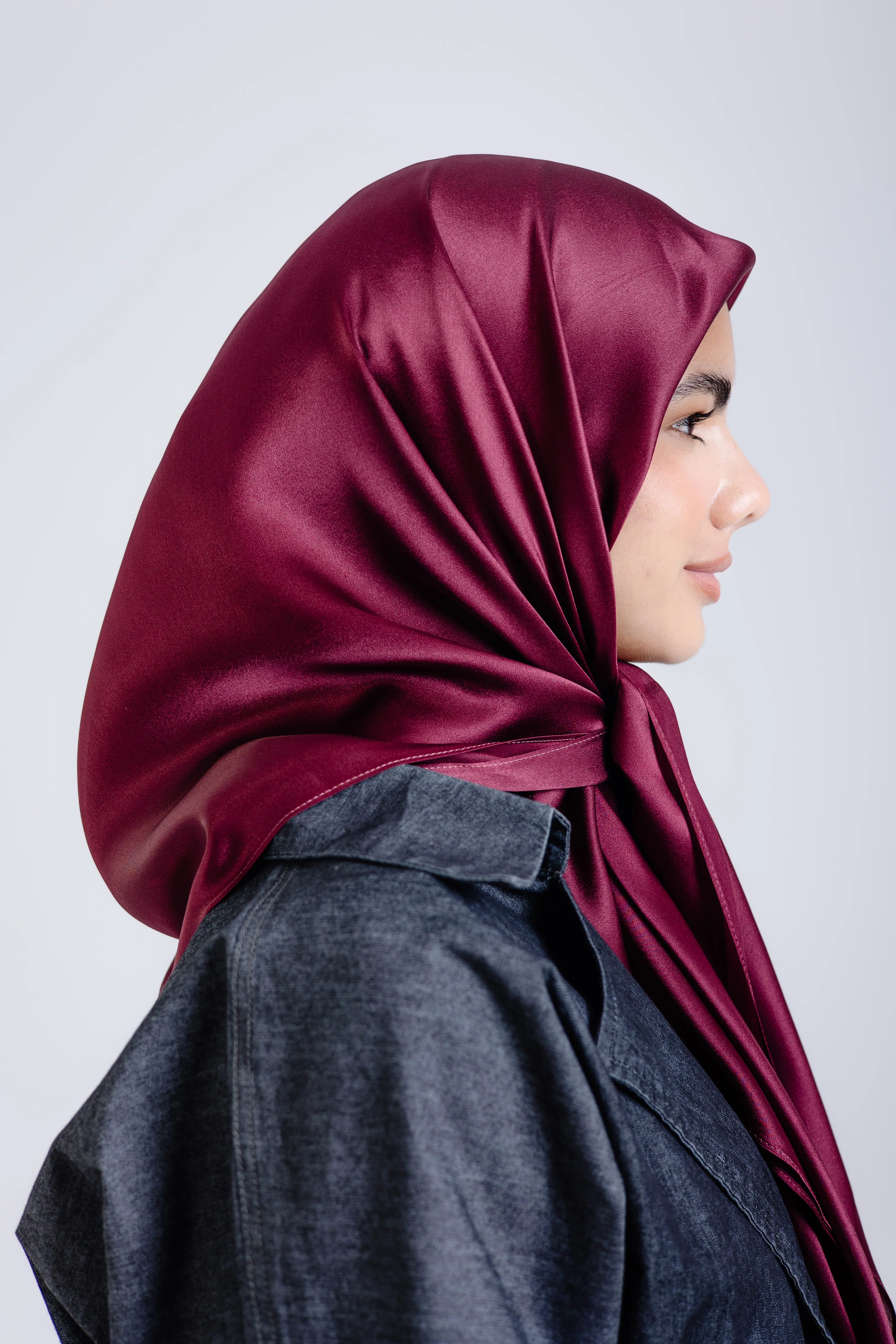 Maroon Silk Square - Image 4