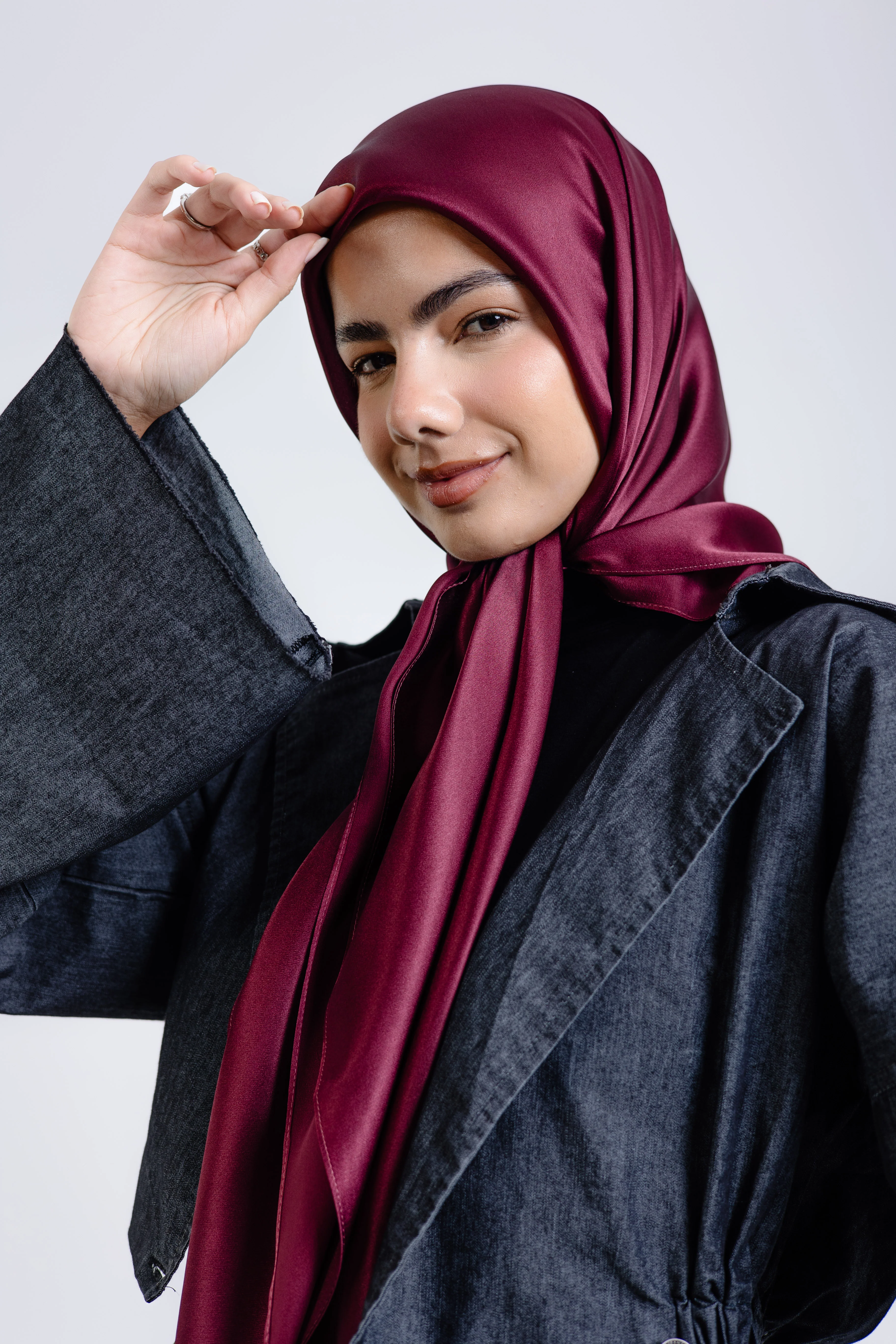 Maroon Silk Square - Image 5